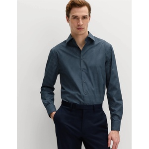 Marks & Spencer Риза класически фасон, от смес памук с немачкаща обработка Marks & Spencer морско синьо Marks & Spencer | Sin | МЪЖЕ | 15.5