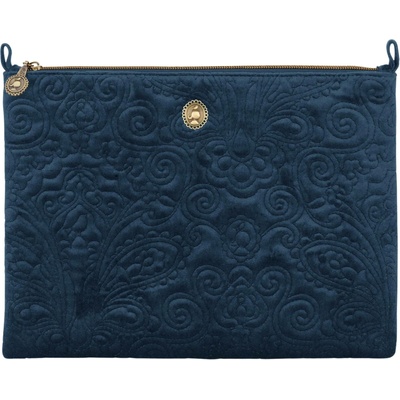 PIP Studio Kosmetická taška plochá velká Velvet Quilted modrá