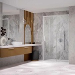 Radaway Правоъгълна душ кабина с плъзгаща се врата Radaway Idea KDJ 130x80 см матово-прозрачно бяло покритие дясна (387043-04-01R+387051-04-01L)