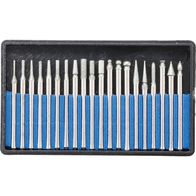 Brusná a frézovací tělíska, diamantová, dřík 3 mm, sada 20 ks - BGS 1607