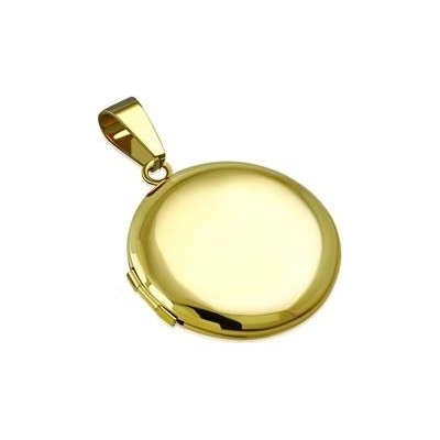 Šperky4U Zlacený ocelový přívěšek medailon otevírací kruh OPP1770 GD