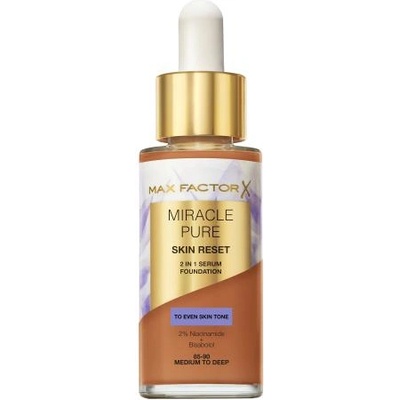 MAX Factor Miracle Pure Skin Reset 2in1 Serum Foundation сатенен матов фон дьо тен със средно покритие 30 ml нюанс 85-90 Medium To Deep