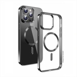 SWISSTEN Калъф SWISSTEN Clear Jelly MagStick Metallic, съвместим с Magsafe за iPhone 16 Pro Max, черен