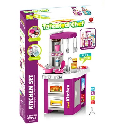 EmonaMall Детска кухня със светещи котлони, реалистични звуци и мивка с течаща вода EmonaMall - Код W4482 (W4482-200099630-6952000996309)