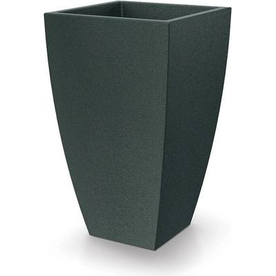 Prosperplast Plastový květináč MOODAS SQUARE černý granit, 40 cm