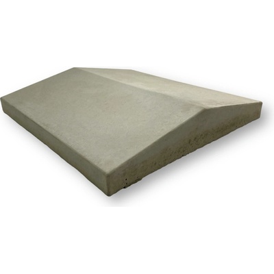 Betonová stříška na zídky a plotové dílce – průběžná sedlová hladká (39 × 37 cm)