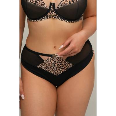 Ava Lingerie Brazilky 2208/B zvířecí vzor Čierno hnedá