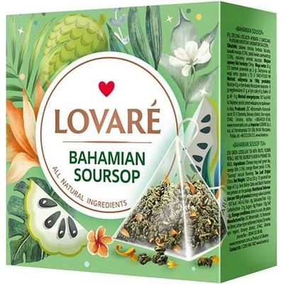 Lovaré Zelený aromatizovaný čaj Bahamian Soursop 15 pyramid 30 g