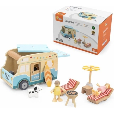 Viga Toys Dřevěný obytný vůz Beach Lumarko!