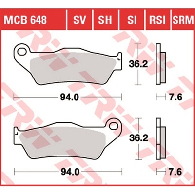 Zadní brzdové destičky TRW / Lucas KTM LC8 950 Adventure 2002 - 2006 – Zboží Mobilmania