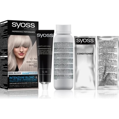 Syoss Permanent Cool Color перманентната боя за коса със студен подтон цвят 12-59 Cool Platinum Blond