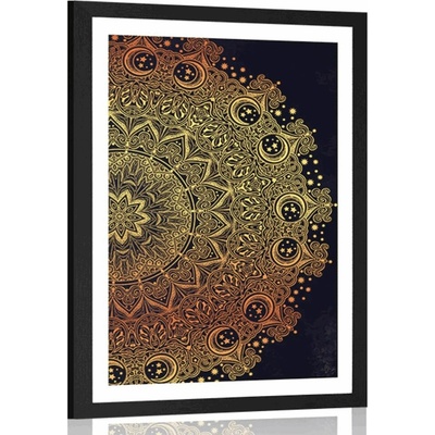 Plakát s paspartou zlatá orientální Mandala - 40x60 no frame