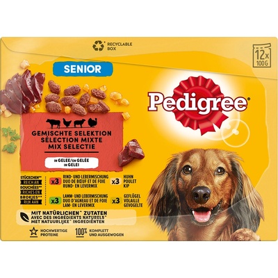 PEDIGREE 48х100г Senior Pedigree, консервирана храна за кучета, паучове в желе