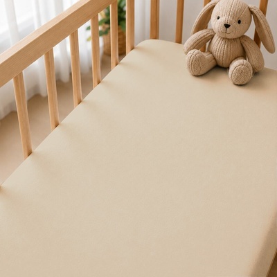 Pro Mrňousky Prostěradlo Jersey BÉŽOVÉ 60x120