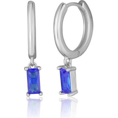 JVD Dámské stříbrné visací náušnice se safíry SVLE0811SH2M100