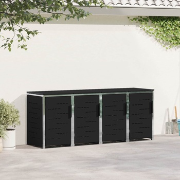 vidaXL Съхранение на контейнер for 4 Bins 240L Неръждаема стомана (3422239)