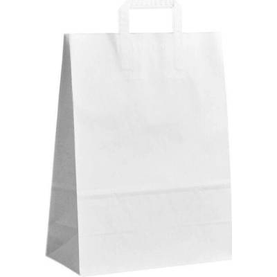 Papírová taška bílá ExtraKRAFT 320x170x440 mm s plochým uchem