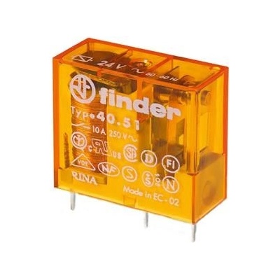 FINDER Relé 40.52.8.230.0000, 2P/8A, 230V AC 405282300000