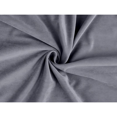 Prima-obchod Velvet / samet strukturovaný jednobarevný, barva 12 šedá