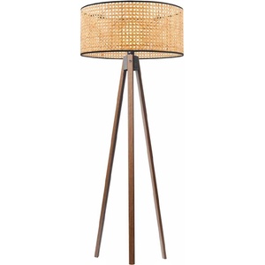 TopMebel Стояща лампа Rivo TopMebel E27 дърво - ратан в натурален цвят Ø38x140cm