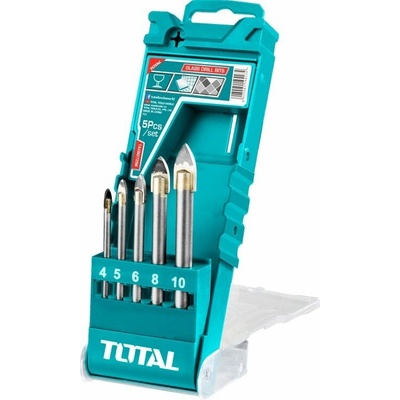 TOTAL TACSD7256 sada vrtáků do skla, Industrial 5ks, 4,5,6,8,10mm
