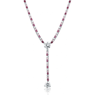JVD Dámský stříbrný luxusní náhrdelník s rubíny SVLN0961SH2BR18