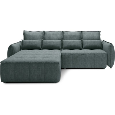 Eltap Зелен кадифен разтегателен ъглов диван с място за съхранение (ляв ъгъл) Campo - ELTAP (CO-CAM-LT-38MAN)