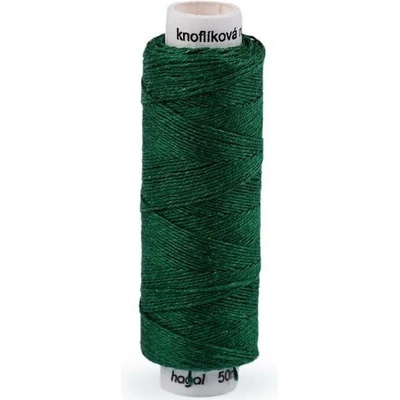 Nitě lněné knoflíkové 50 m 628 zelená lesní