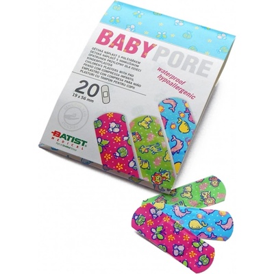 BABYPORE dětské náplasti s polštářkem 20 ks