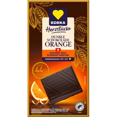 Edeka Švýcarská hořká s pomeranči 100 g