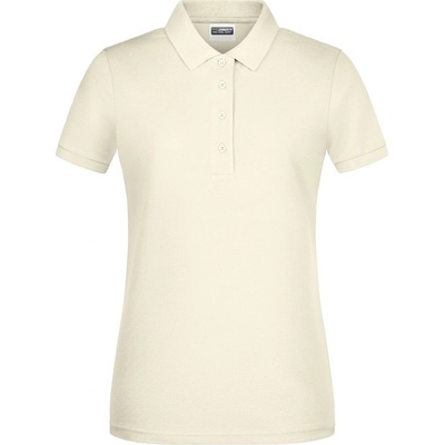 James & Nicholson Dámska polokošeľa z biobavlny 8009 Vanilková