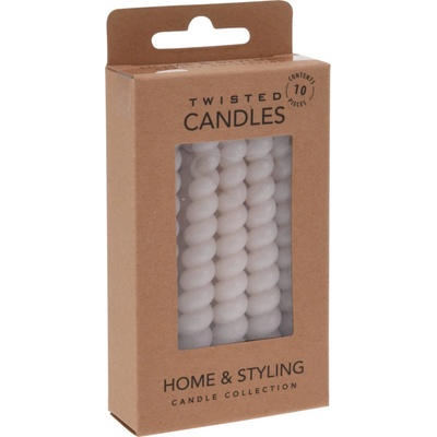 Home Styling Collection Spirálové parafínové svíčky na stůl, 10 cm, růžové růžová