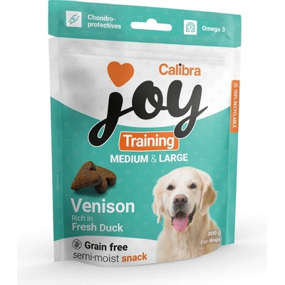Calibra Joy TRAINING GF Semi moist Snack M&L Venison Rich in Fresh Duck 300 g