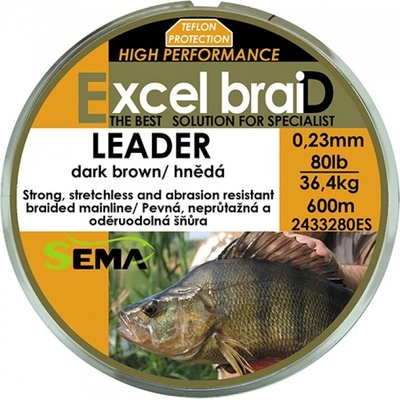 Sema Šnúra Leader Hnedá 600m 0,23mm 80lb