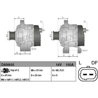 Alternátor DENSO (DE DAN935)