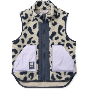 LIEWOOD Детски поларен елек LIEWOOD Kid's Noam Pile Vest Fleece vest - Mega Leo / Mist Mix - размер 128 (EU) (703-7293-0119)