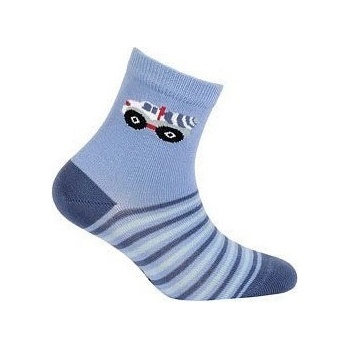 Wola W24.P01 chlapecké ponožky s vzorem bílá