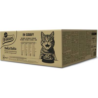 Brekkies Daily Delice Adult Cat 160 x míchané balení v omáčce 4 druhy 85 g