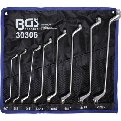 BGS technic Súprava obojstranných očkových kľúčov lomené 6x7 – 20x22 mm 8 ks BGS 30306