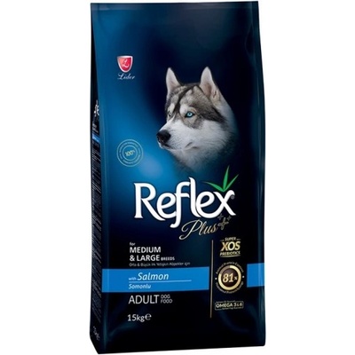 Reflex Plus Medium Large Breed Adult Dog Food With Salmon - Пълноценна храна за пораснали кучета от средни и едри породи със сьомга 12 кг, Турция