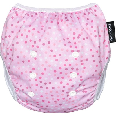 T-TOMI Plenkové plavky s volánkem Pink dots