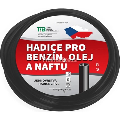 TUBI Jednovrstvá hadice na benzín černá 5x8 mm - 100 m