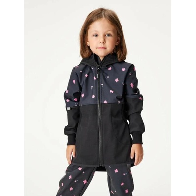 Unuo dívčí softshellový kabát s fleecem Street Květiny černá – Zbozi.Blesk.cz