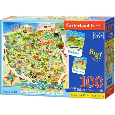 mamido Castorland Mapa Polska a kvíz 100 dílků