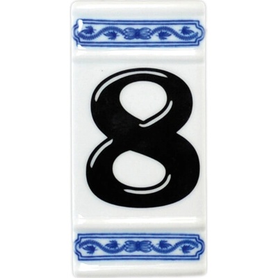 Cibulák Číslo na dom 11cm rámček stred "8" Český Porcelán Dubí