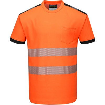 Portwest T181 HI-VIS Reflexné tričko PW3 Fluorescenčno oranžová-čierna XS