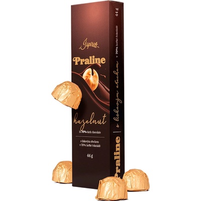Ispiriti Praline s lieskovým orechom v 70% horkej čokoláde 44 g