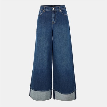 7 For All Mankind Дънки 7 For All Mankind Women's Marie Wide Leg Jeans - Mid Blue