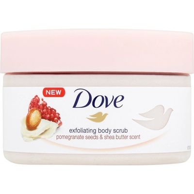Dove Exfoliating Body Scrub Pomegranate Seeds & Shea Butter ošetrujúci telový peeling 225 ml