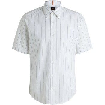 Image 1 of HUGO BOSS Men's Rash Stripe Short-Sleeve Patterned Shirt - White 100